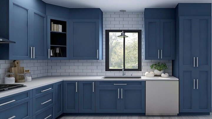 Slab kitchen cabinets