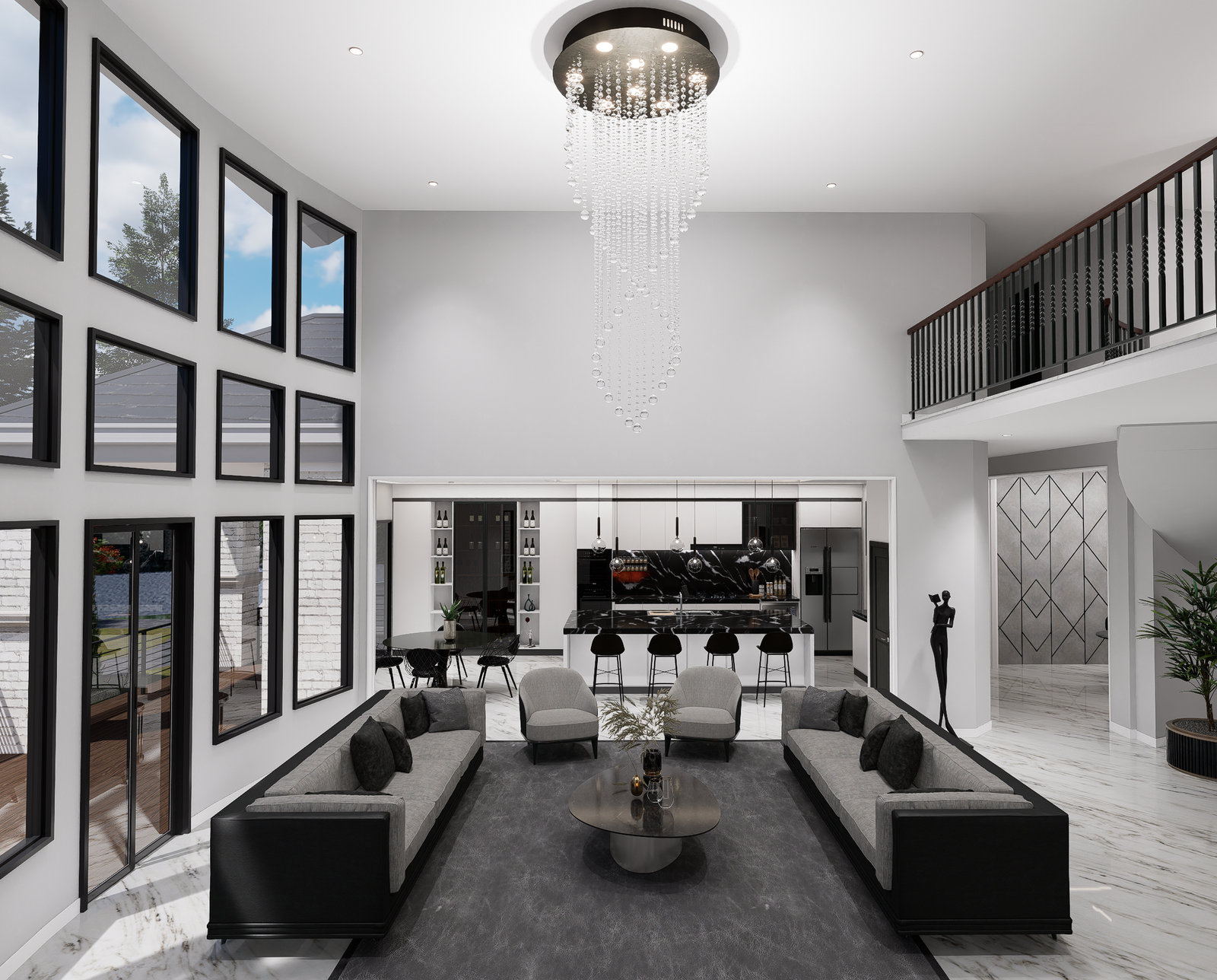 GREAT ROOM WITH CLEAN LOOK NO TRIM