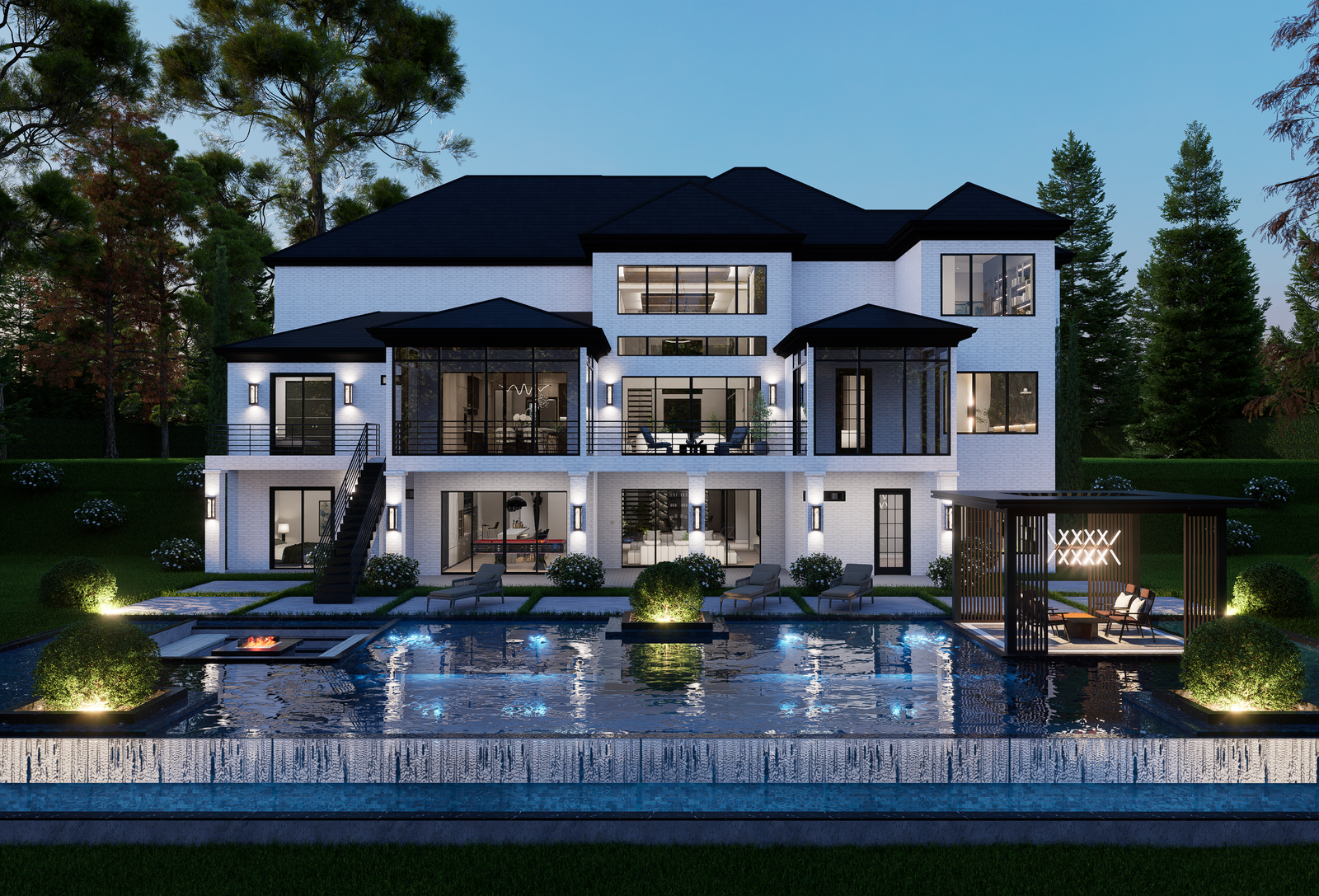 REAR ELEVATION AT NIGHT